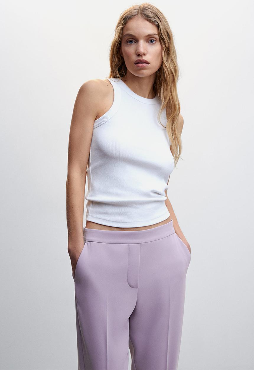 MANGO - Trouser semiflu - lilac