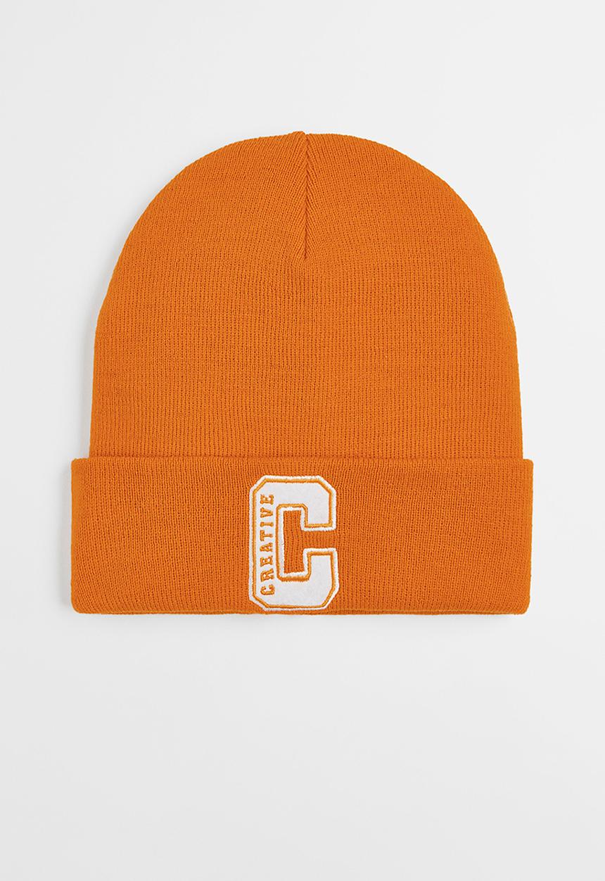 H&M - Appliquéd knitted hat - orange/creative