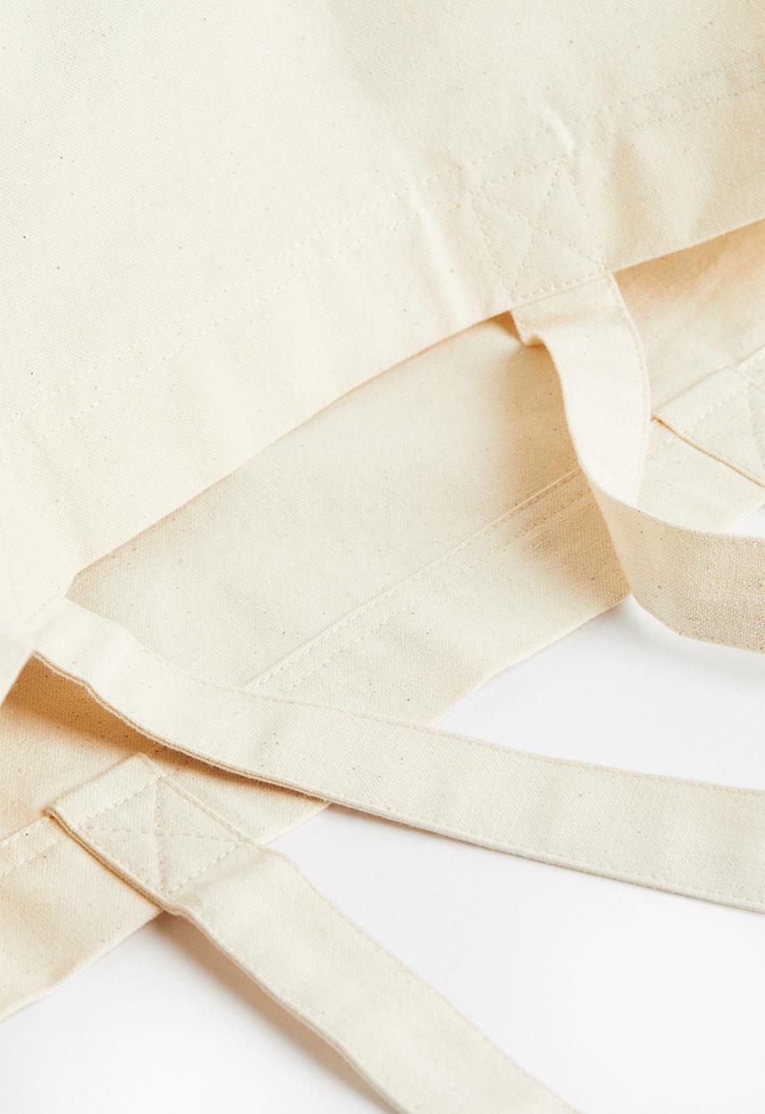 H&M - Cotton canvas shopper - light beige