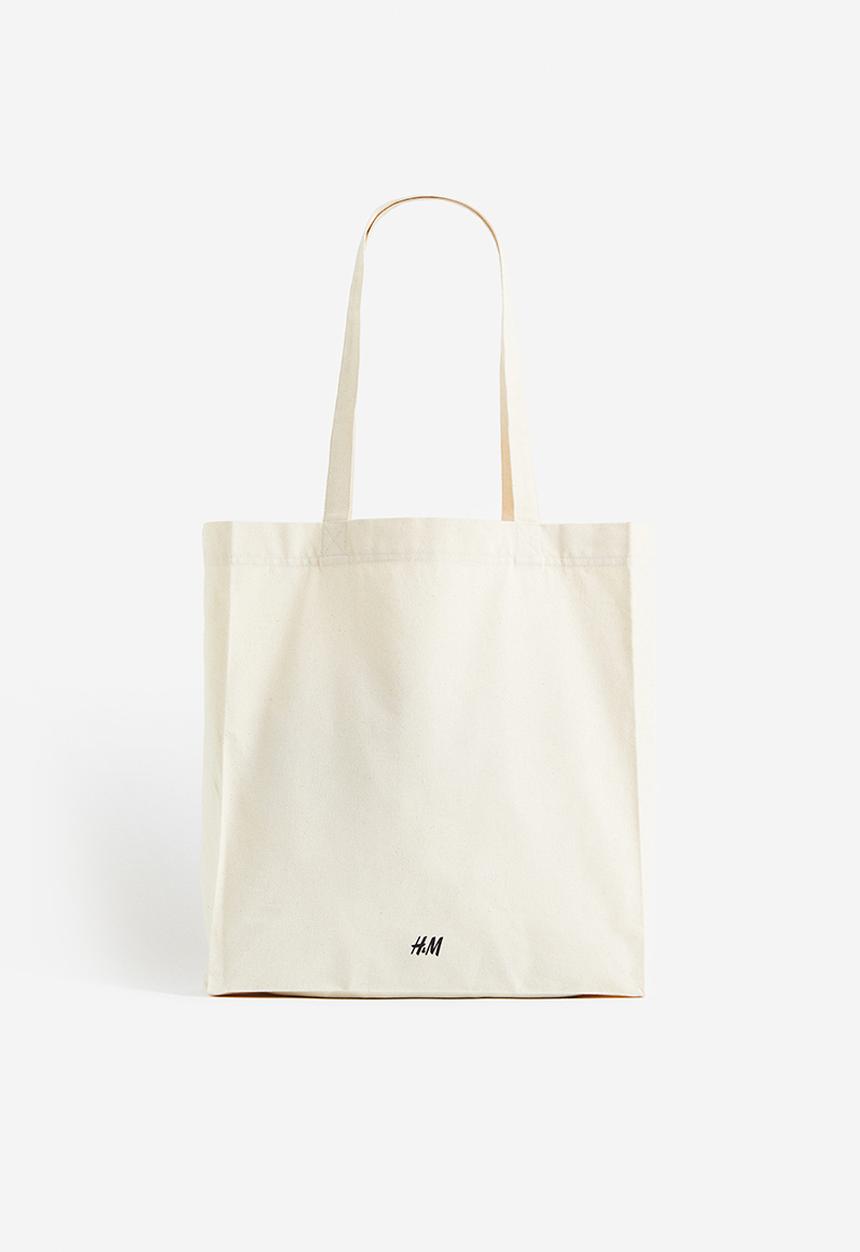 H&M - Cotton canvas shopper - light beige