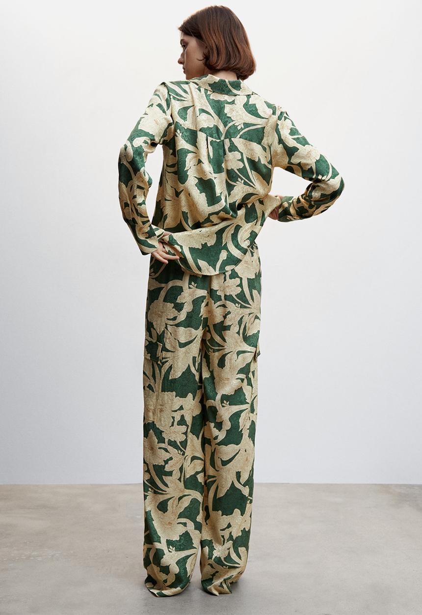 MANGO - Trousers cammo - green