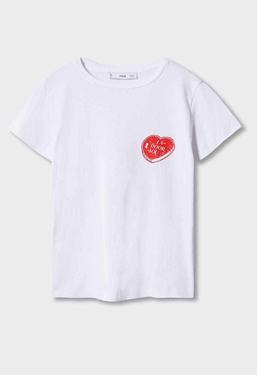 MANGO - T-SHIRT DOOR - white