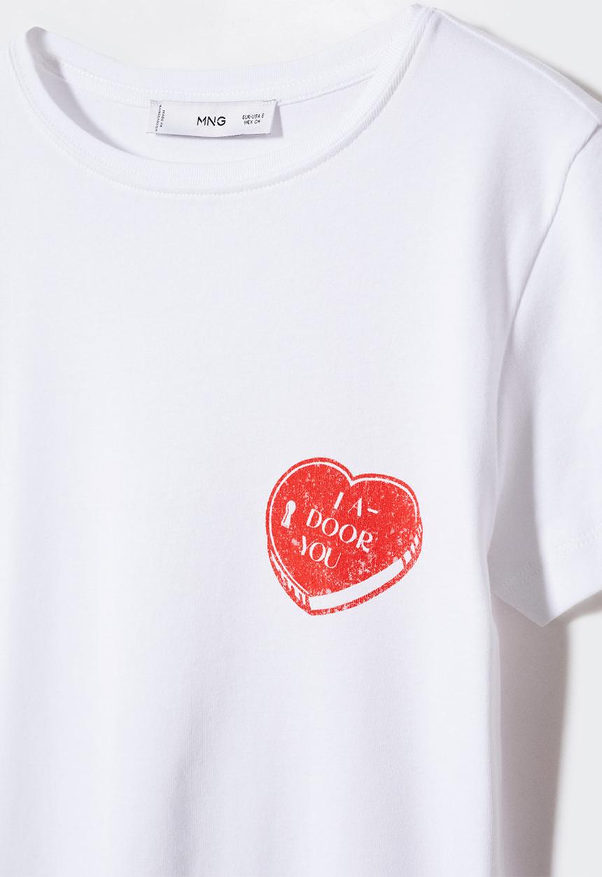 MANGO - T-SHIRT DOOR - white
