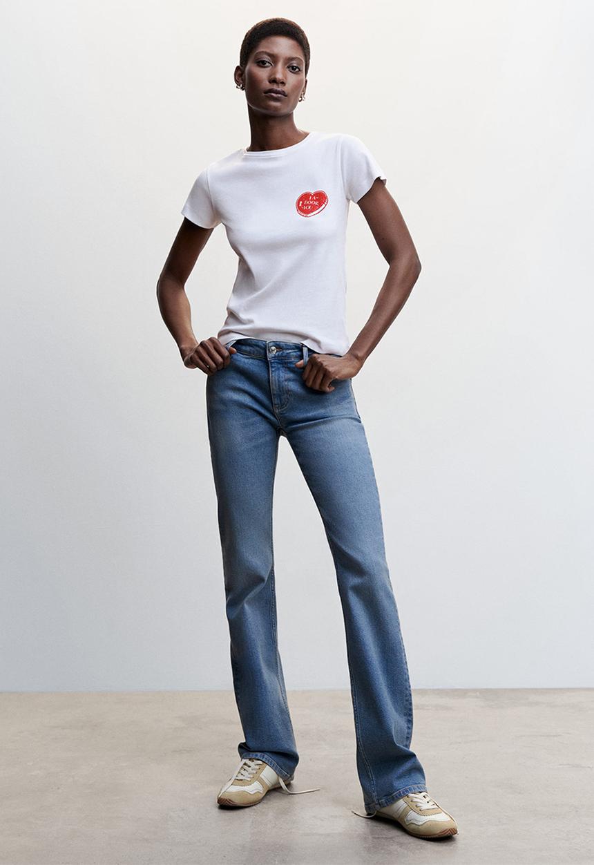 MANGO - T-SHIRT DOOR - white