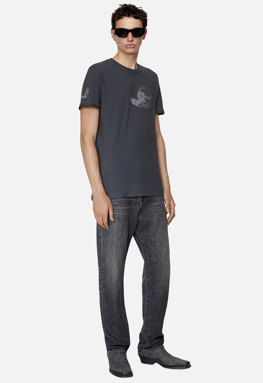 Diesel  - T-diebind - slits-E1 T-shirt - 93Rdiesel - dark grey