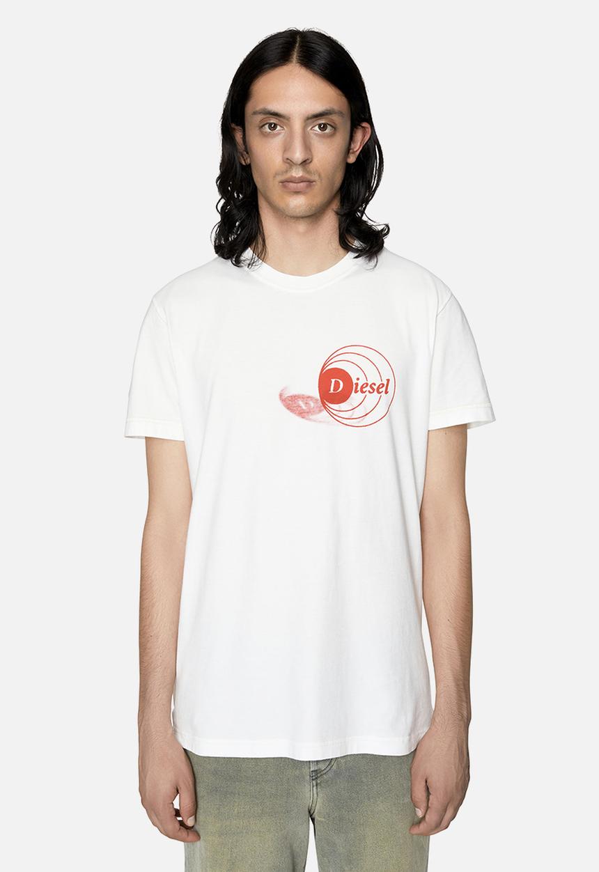 Diesel  - T-diebind-slits-E1 T-shirt - 141diesel - white