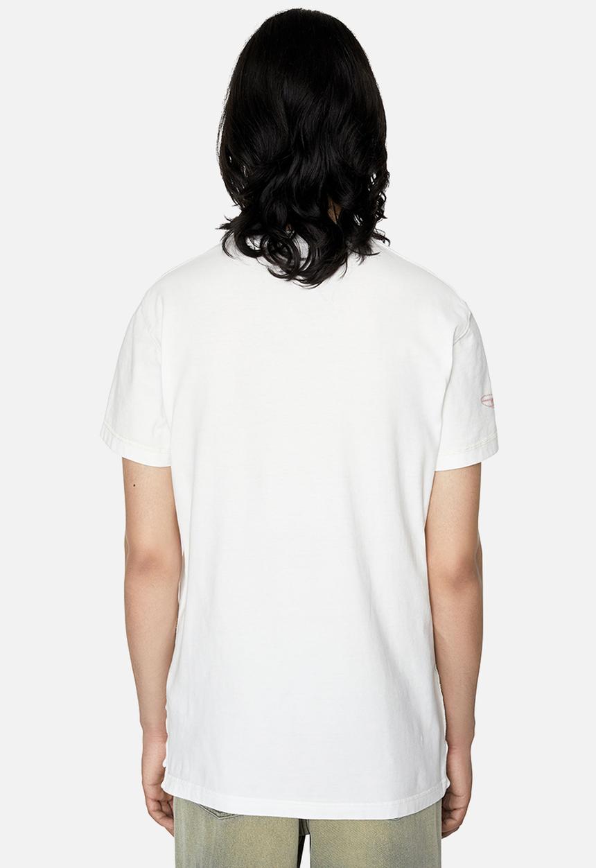 Diesel  - T-diebind-slits-E1 T-shirt - 141diesel - white