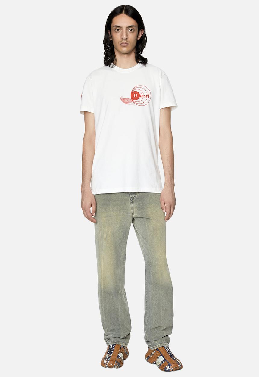 Diesel  - T-diebind-slits-E1 T-shirt - 141diesel - white
