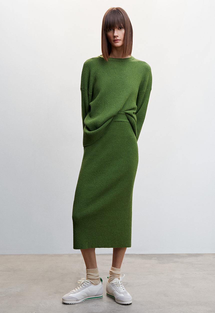 MANGO - SKIRT ADELE - mid green