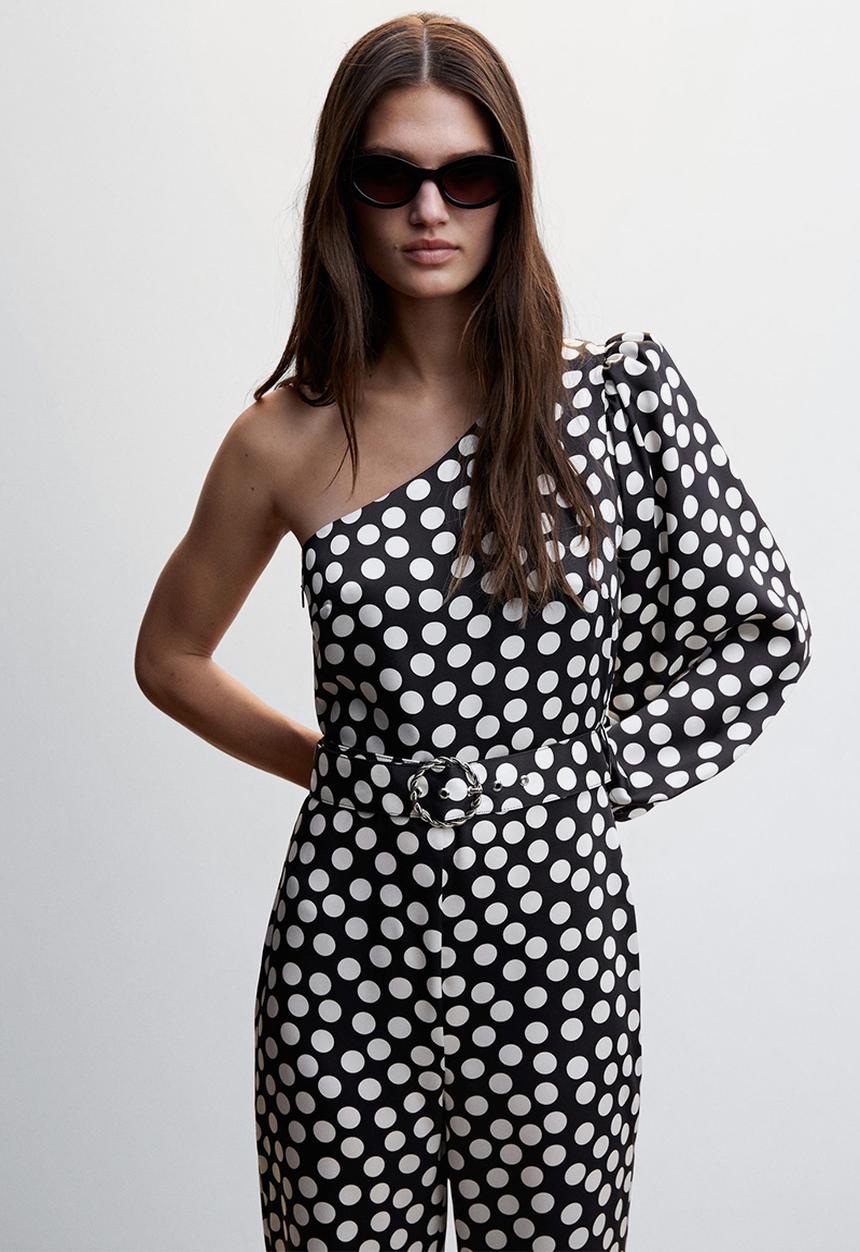 MANGO - One-piece suit circle - black