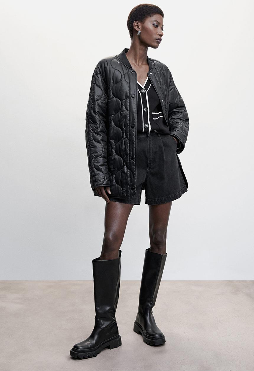 MANGO - Cardigan contrast - black