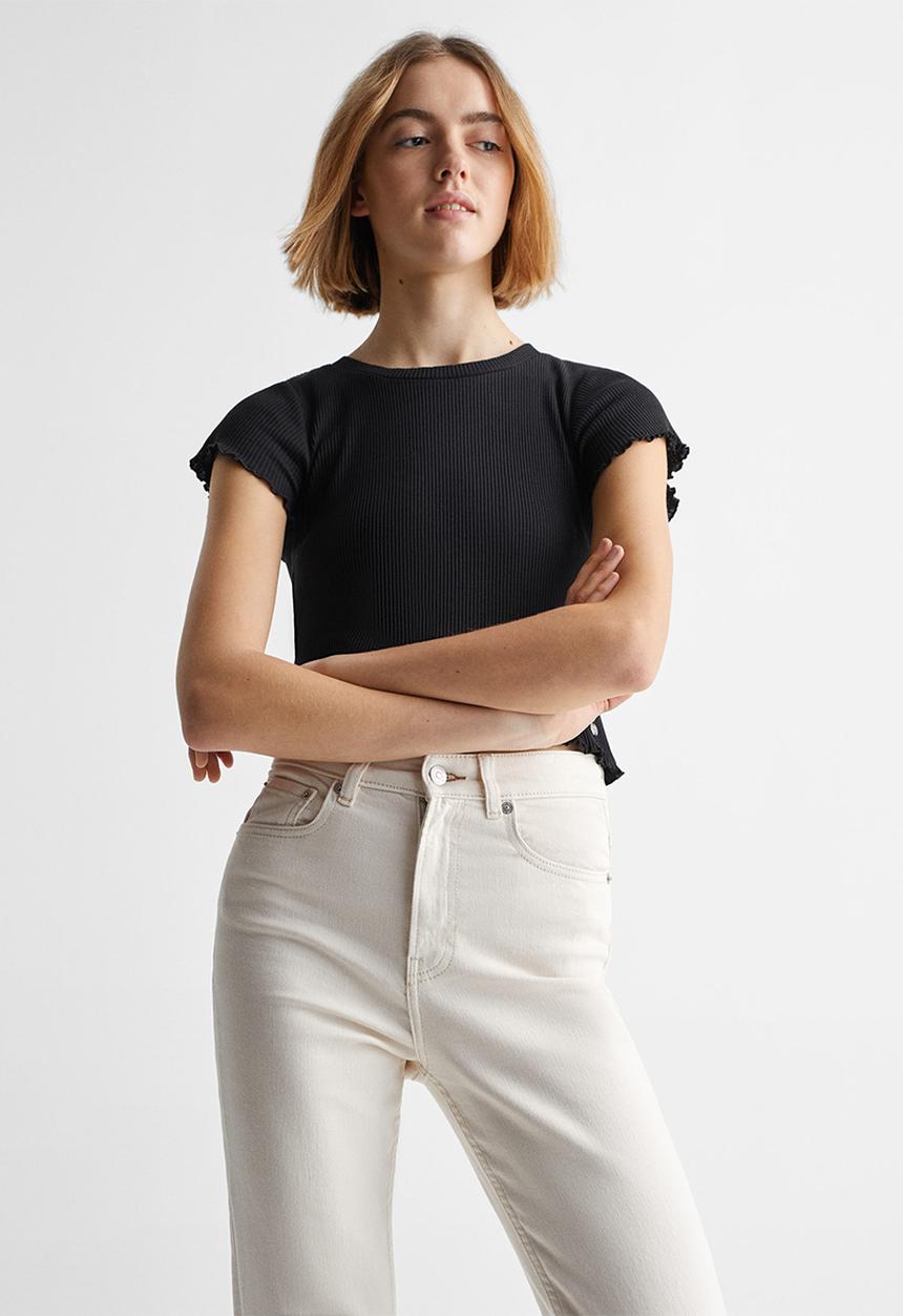 MANGO - T-shirt barco - black