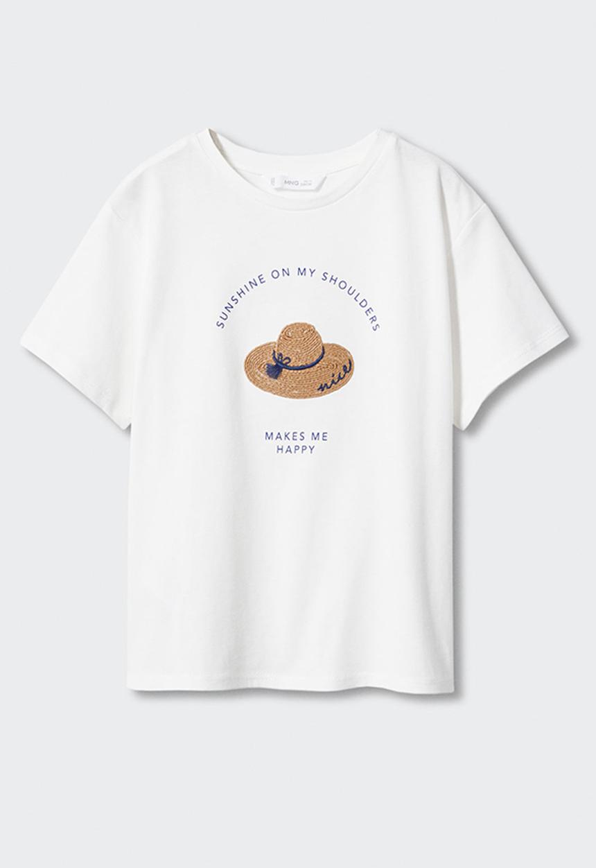 MANGO - T-shirt begur - natural