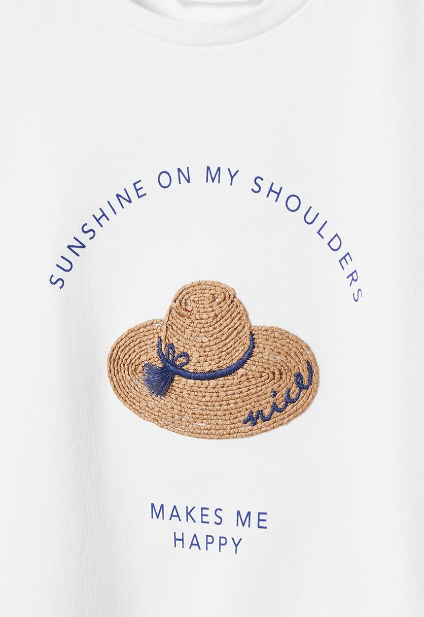 MANGO - T-shirt begur - natural