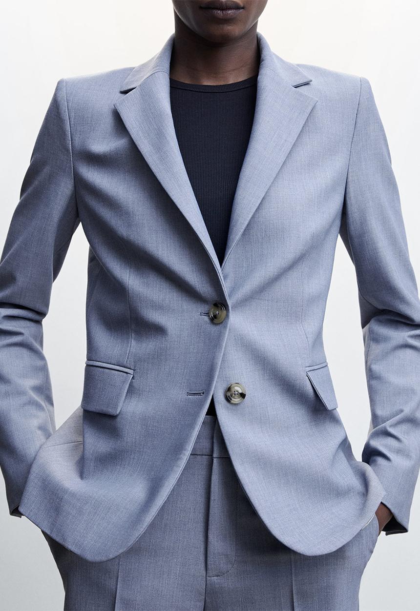 MANGO - Blazer borevi - light pastel blue