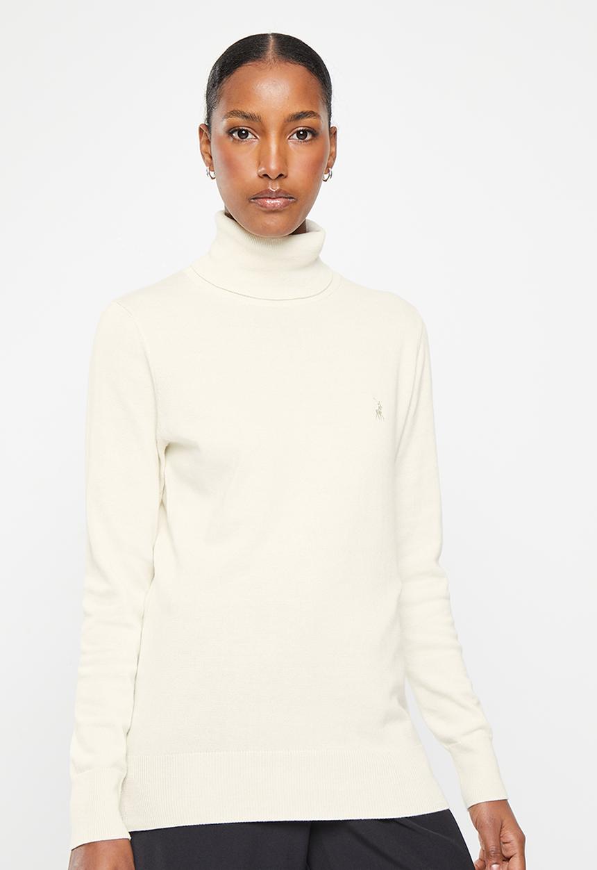 POLO - Wmn cotton long sleeve poloneck - ecru