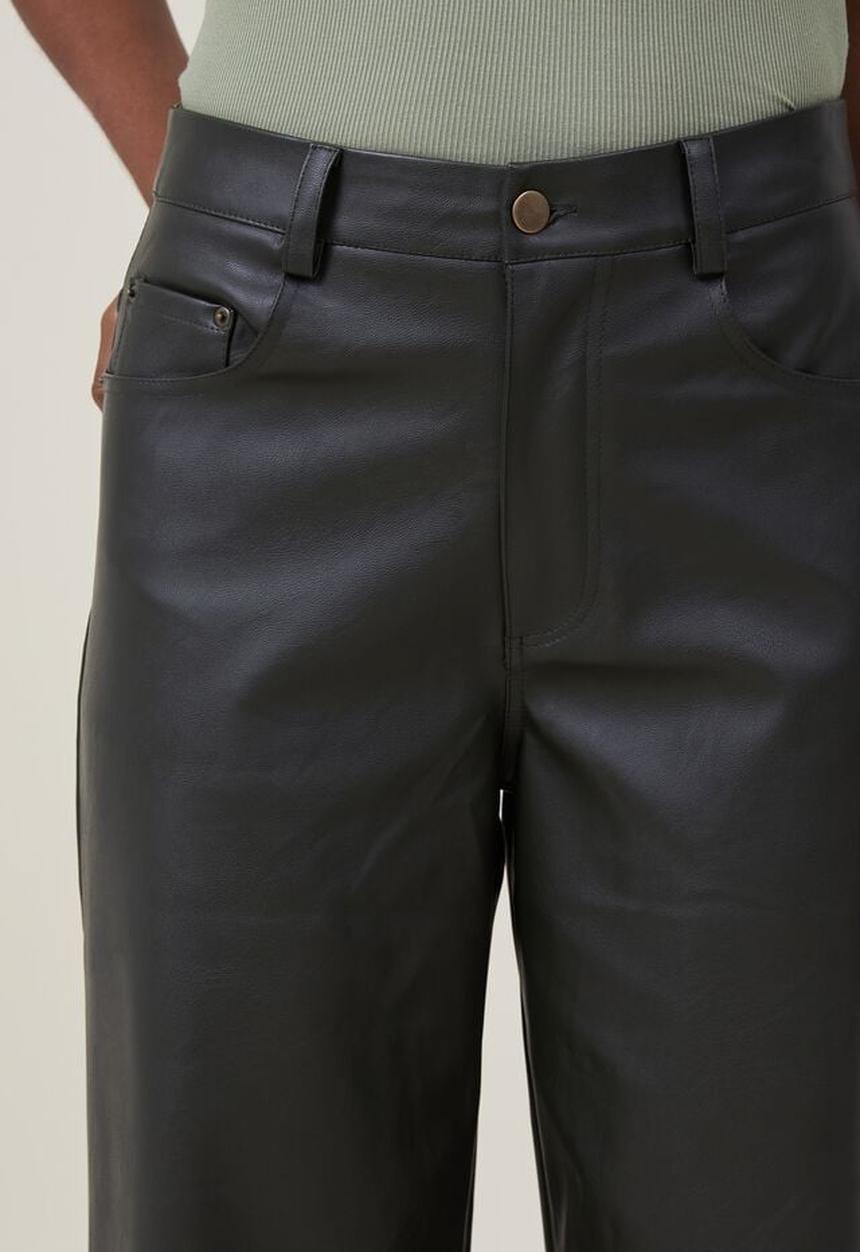 Cotton On - Arden faux leather pant - deep green