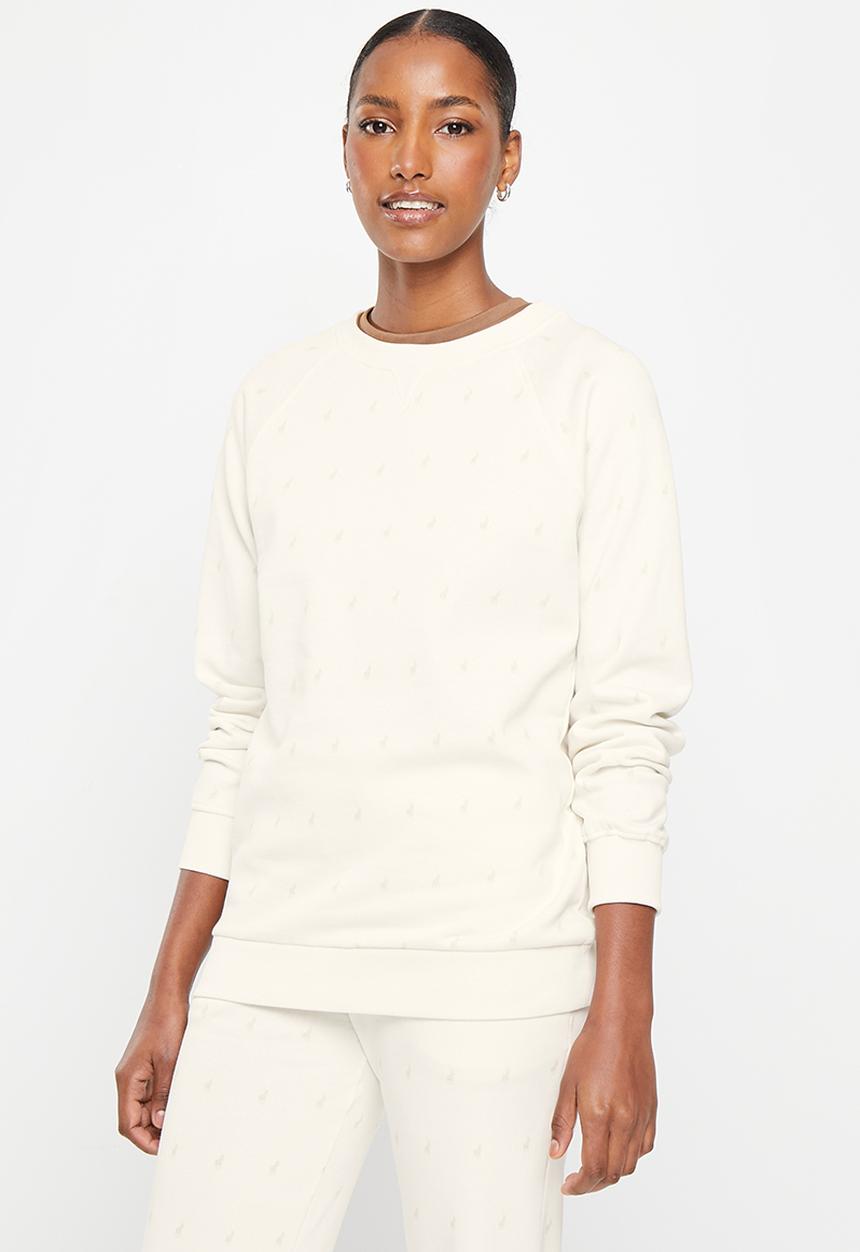 POLO - Women monogram long sleeve track top - stone