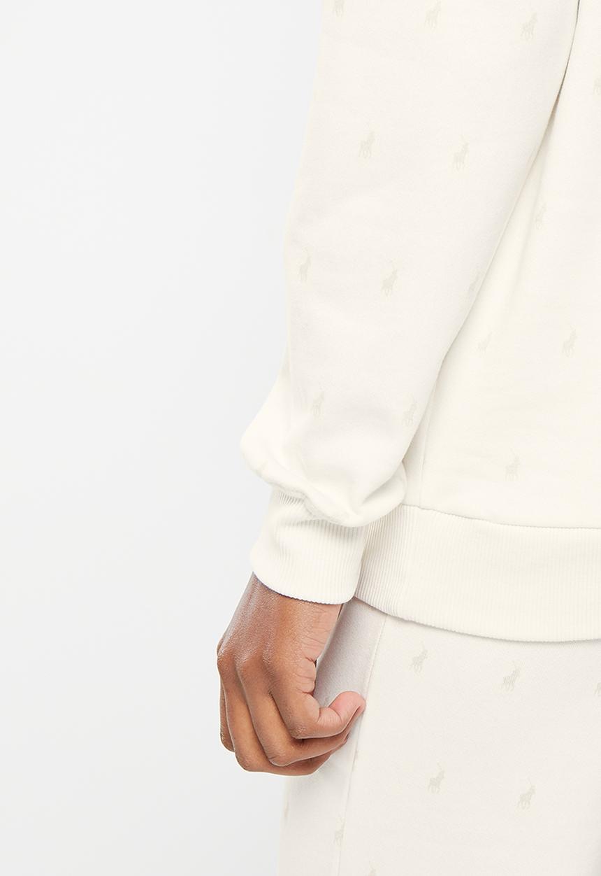 POLO - Women monogram long sleeve track top - stone