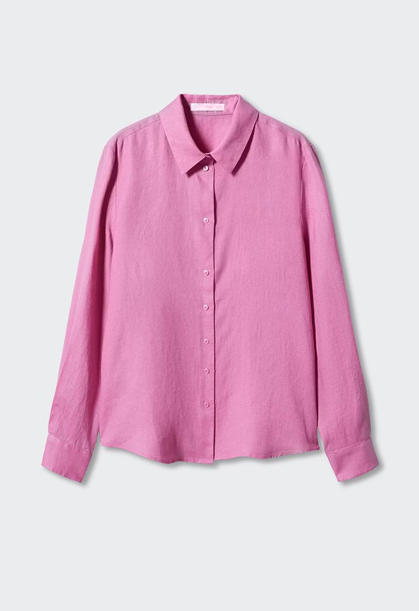 MANGO - Shirt lino - pink