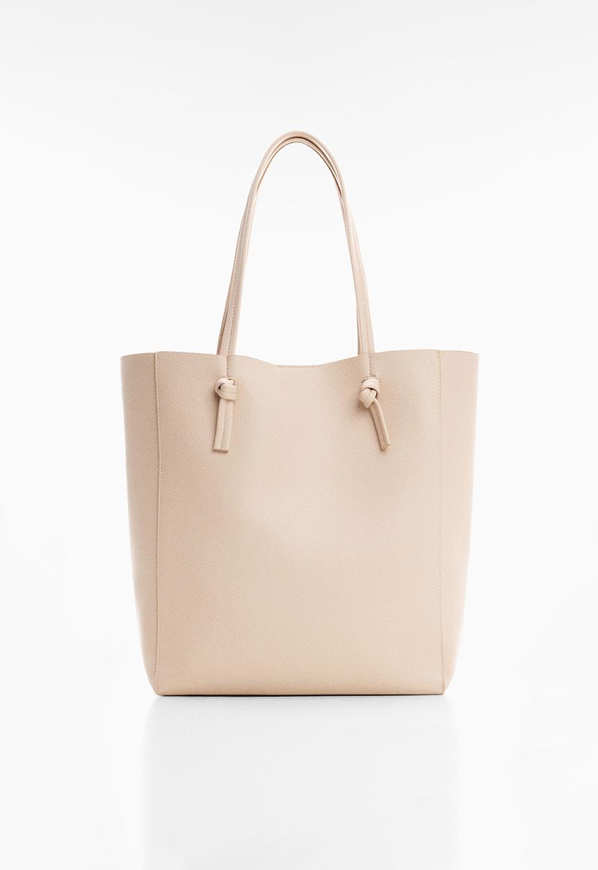 MANGO - Knot handle shopper bag - off white