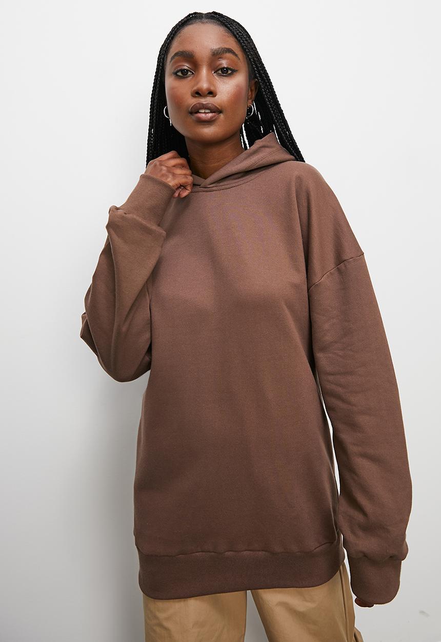 Blake - Slouch hoodie - choc