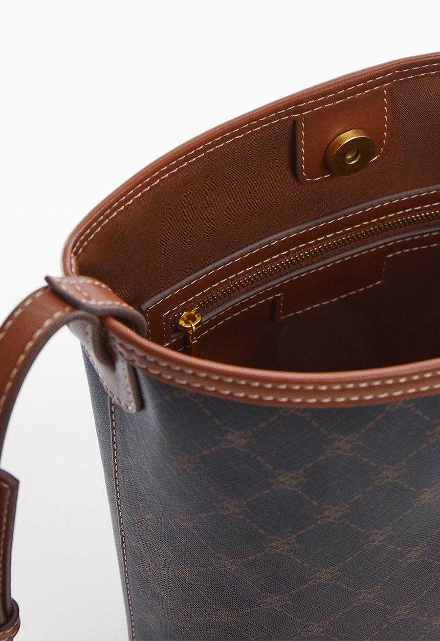 MANGO - Bag yvonne - black & brown 