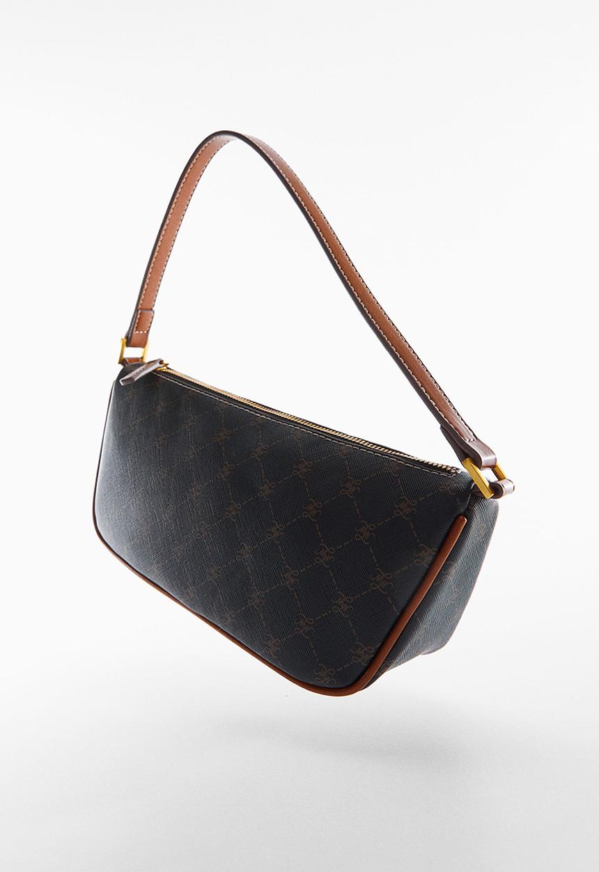 MANGO - Bag yvonne - black & brown 