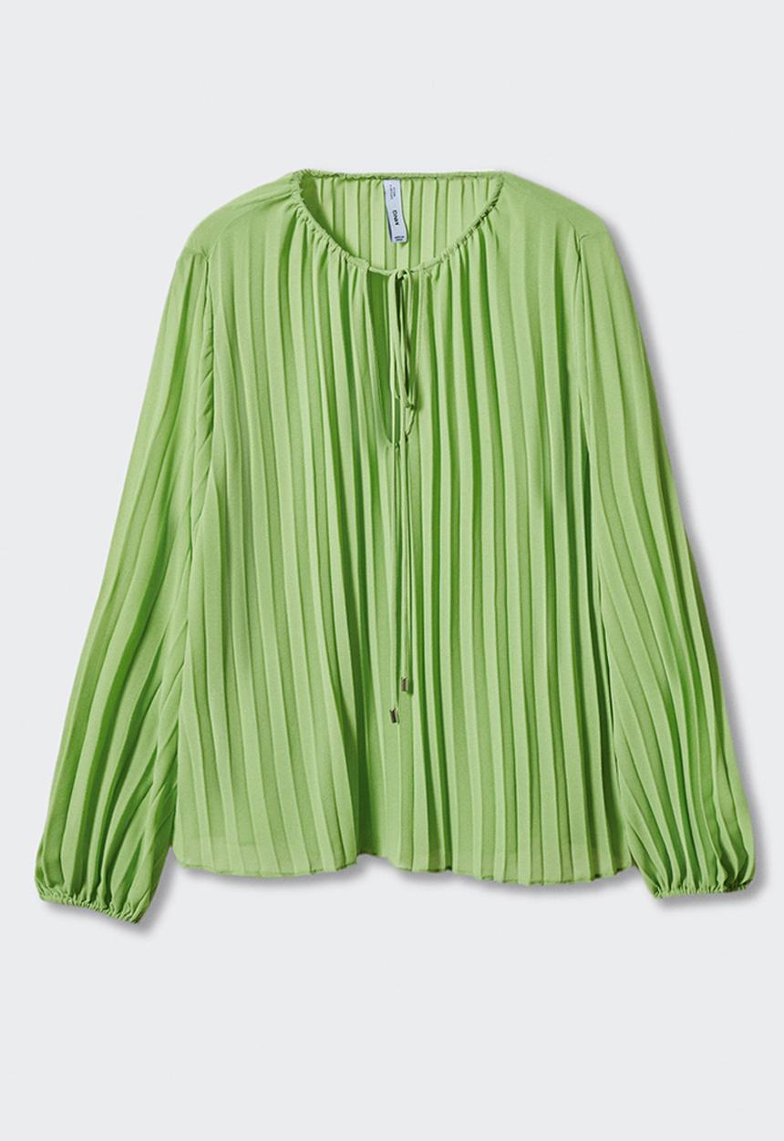 MANGO - Plus blouse plis - green