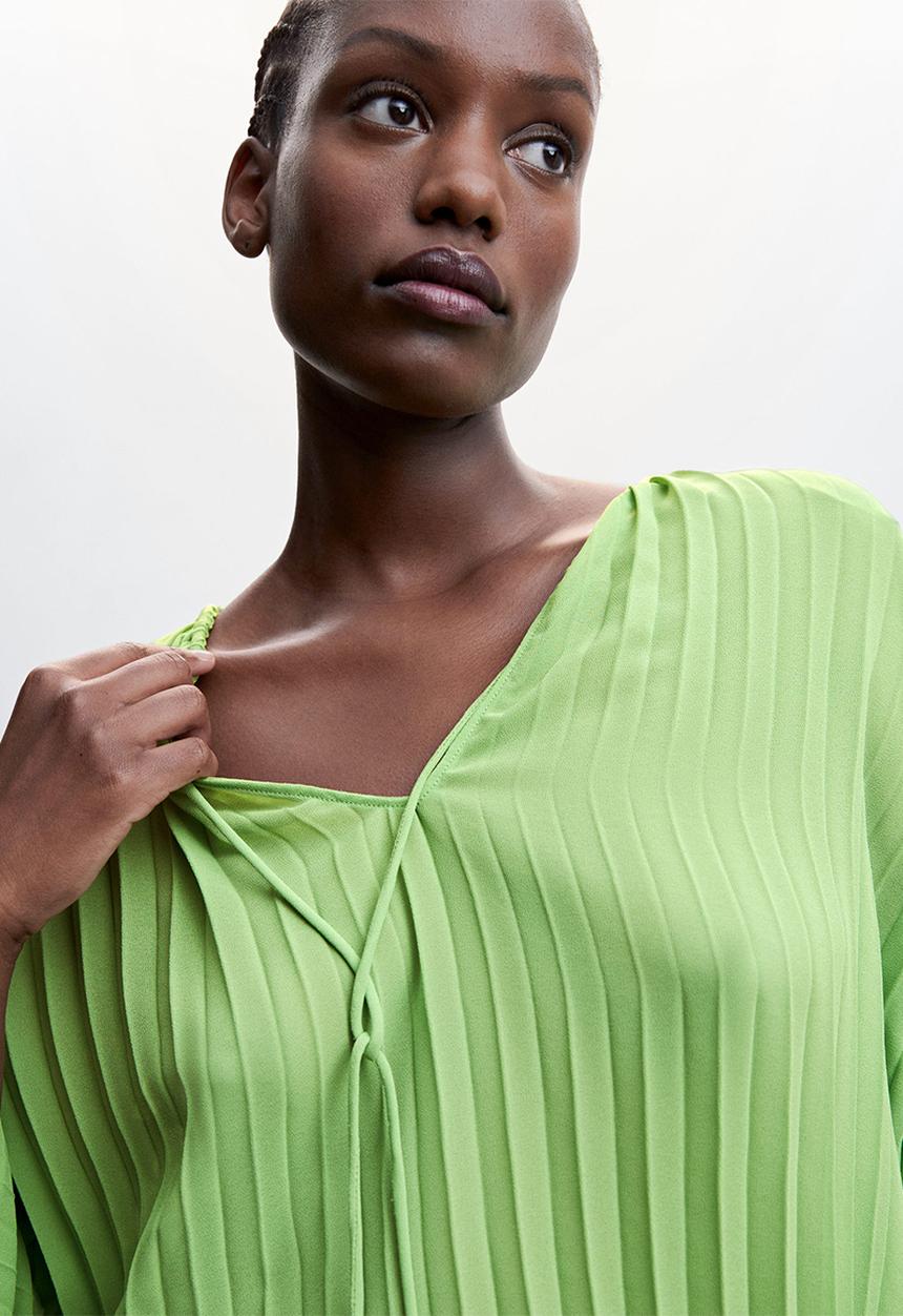 MANGO - Plus blouse plis - green