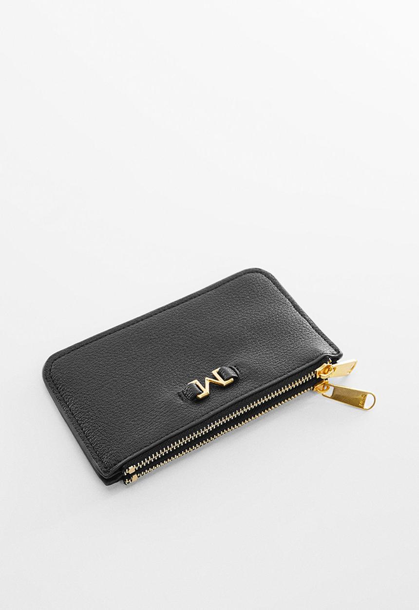 MANGO - Card holder malva - black