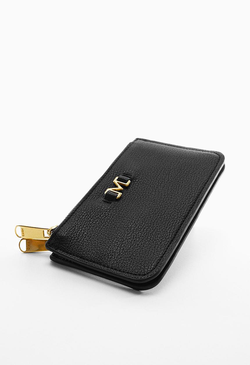 MANGO - Card holder malva - black