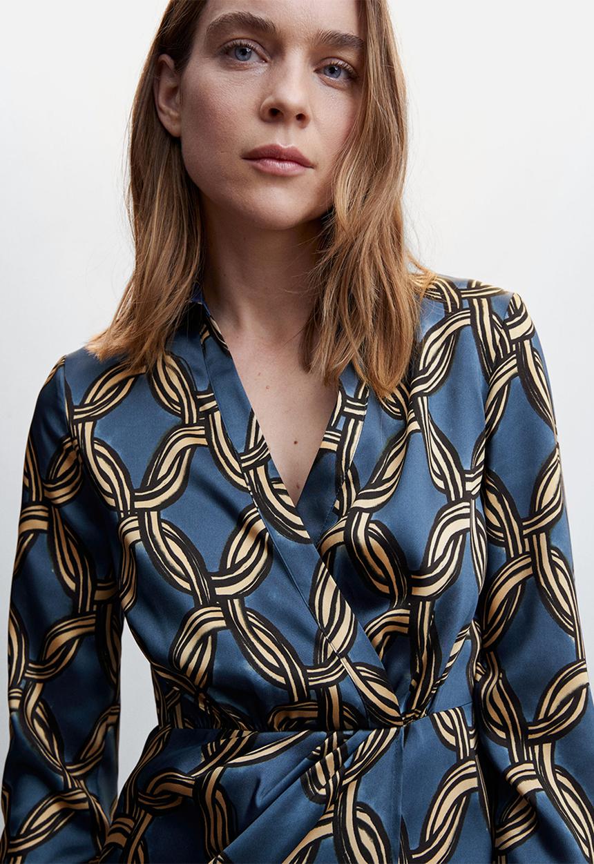 MANGO - Dress katea - mid blue 