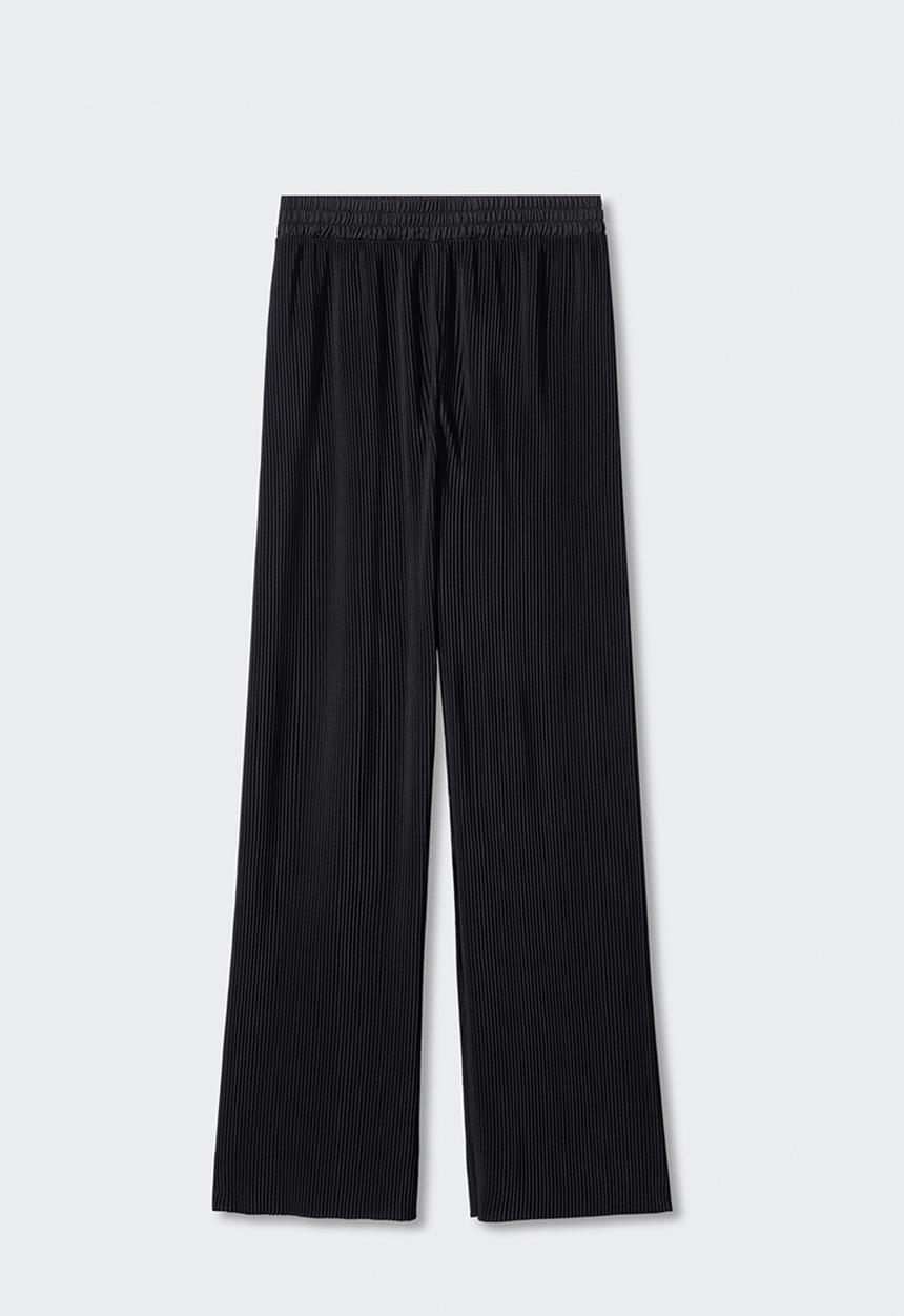 MANGO - Trousers pili - black