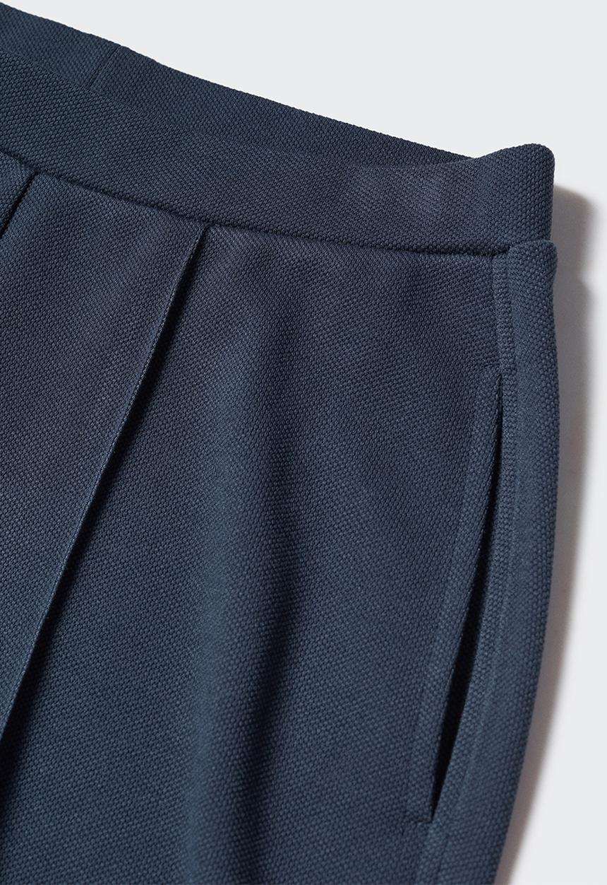 MANGO - Trousers pique - navy