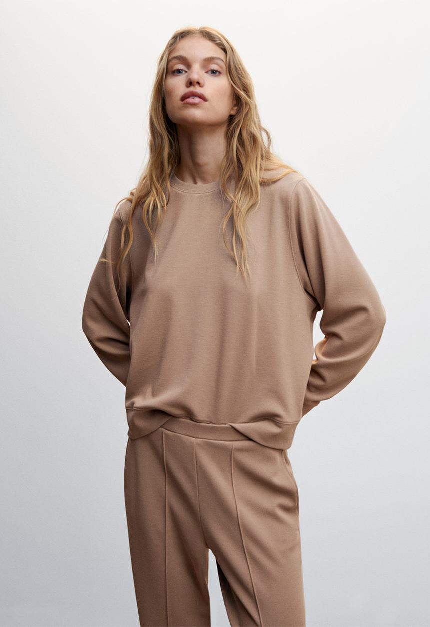 MANGO - Trousers pique - light beige