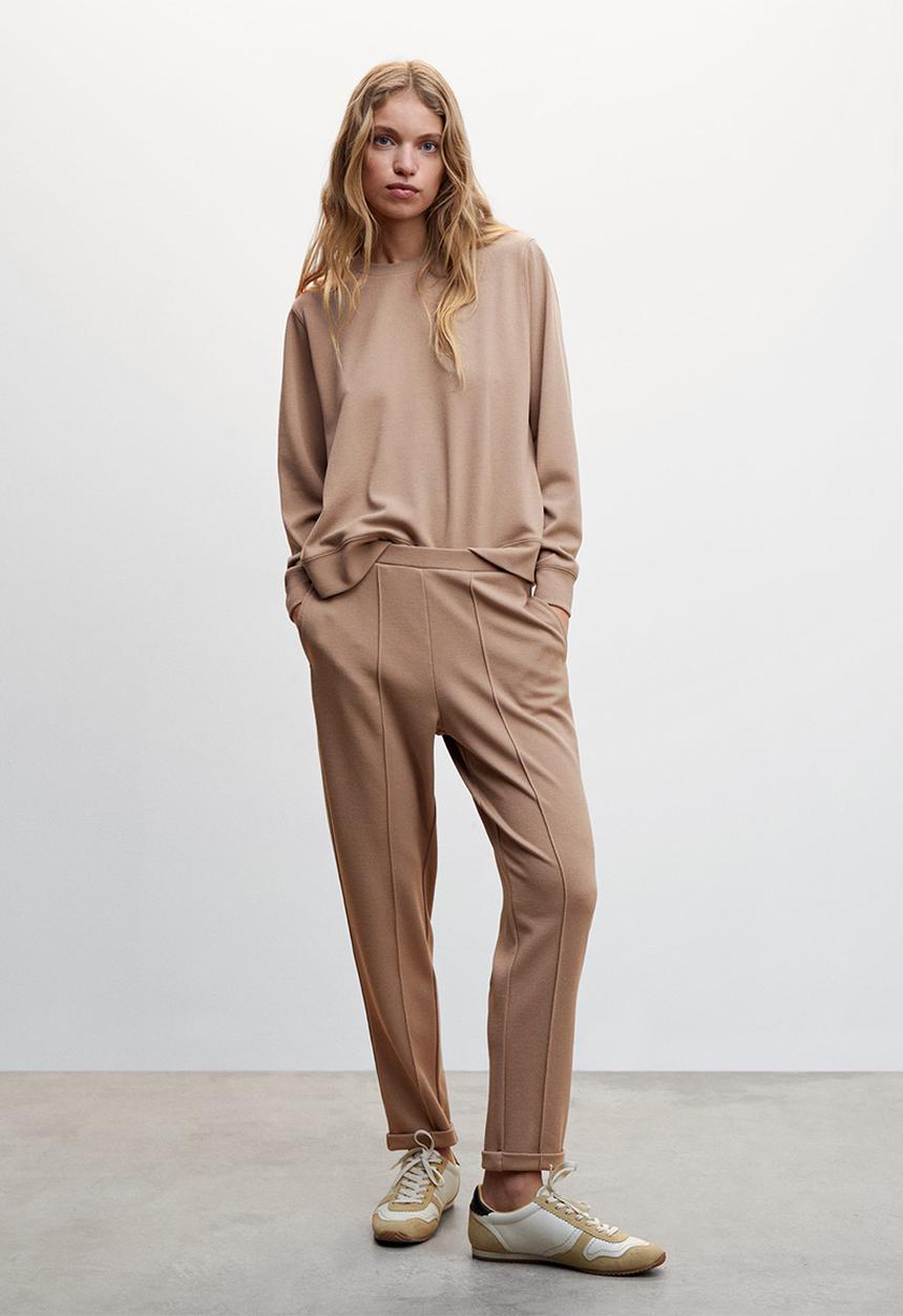 MANGO - Trousers pique - light beige