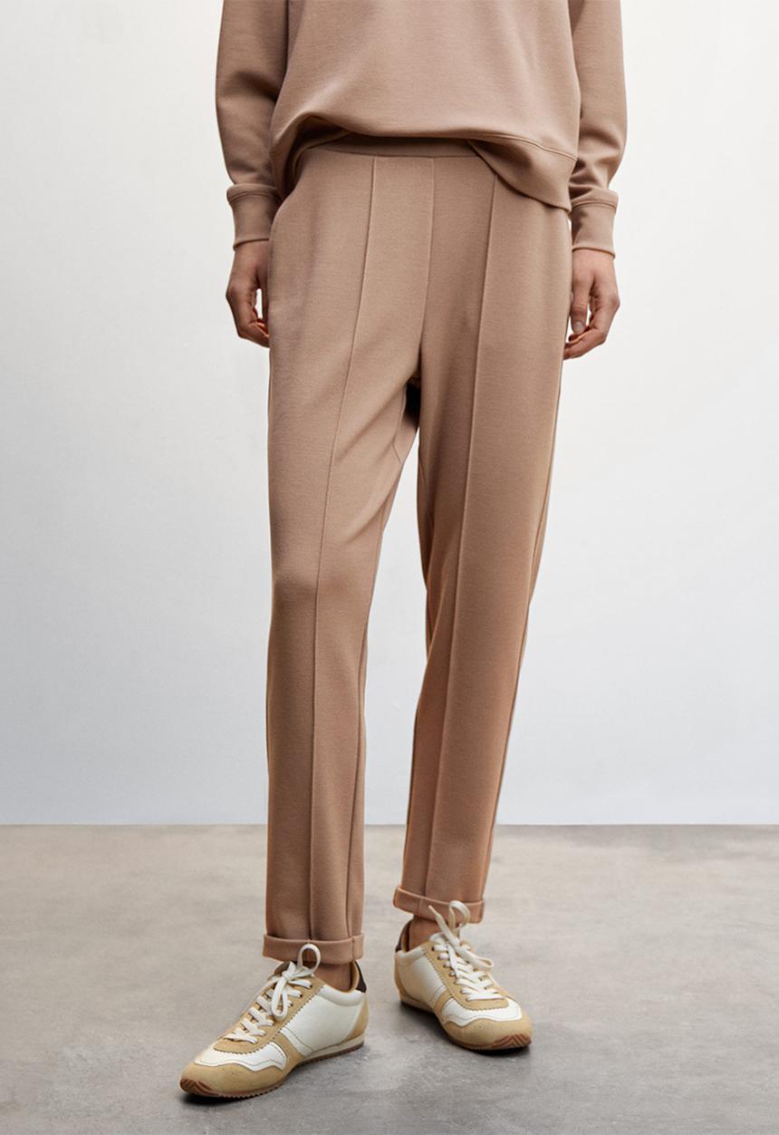 MANGO - Trousers pique - light beige