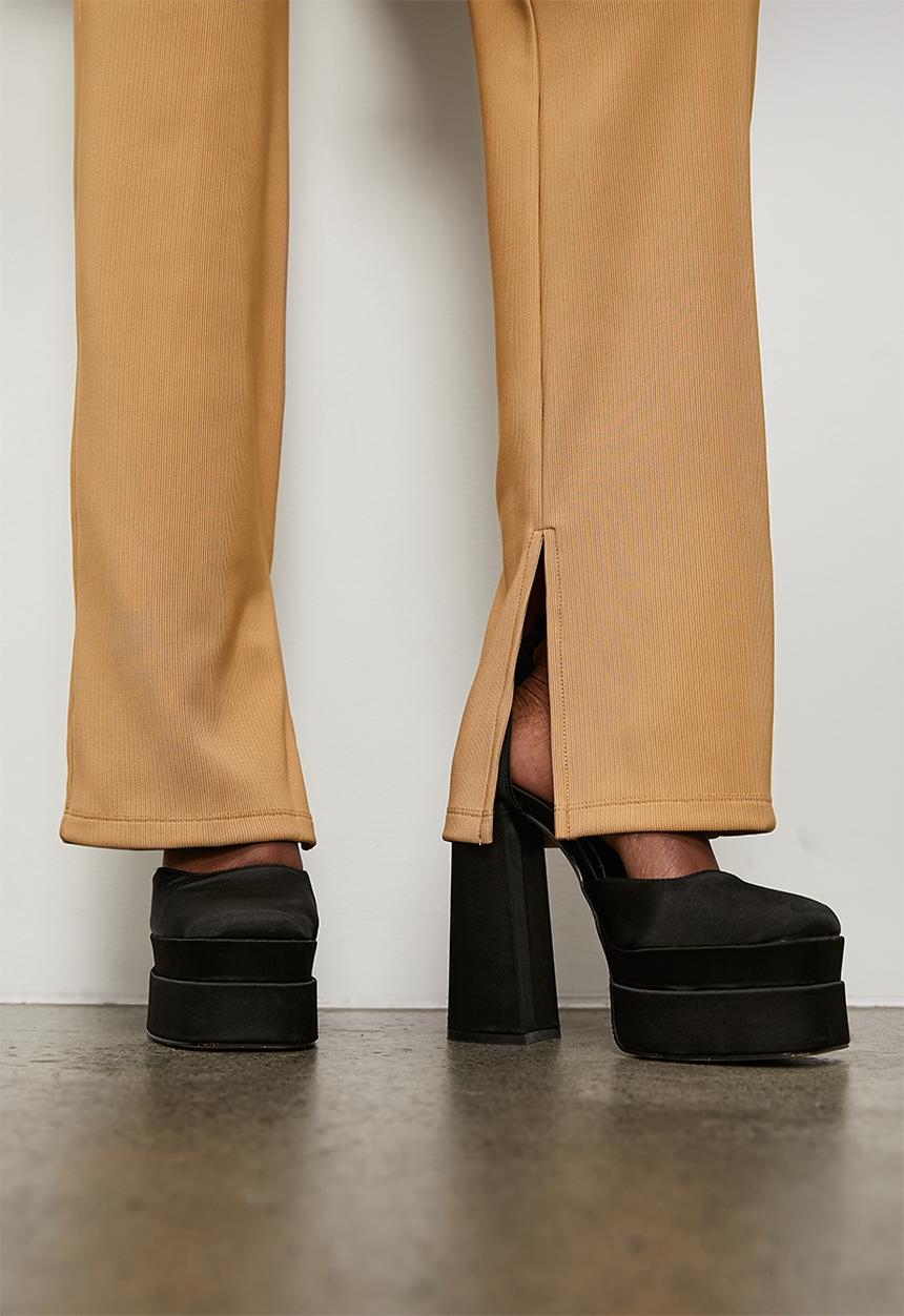 Blake - Side slit wide leg - tan