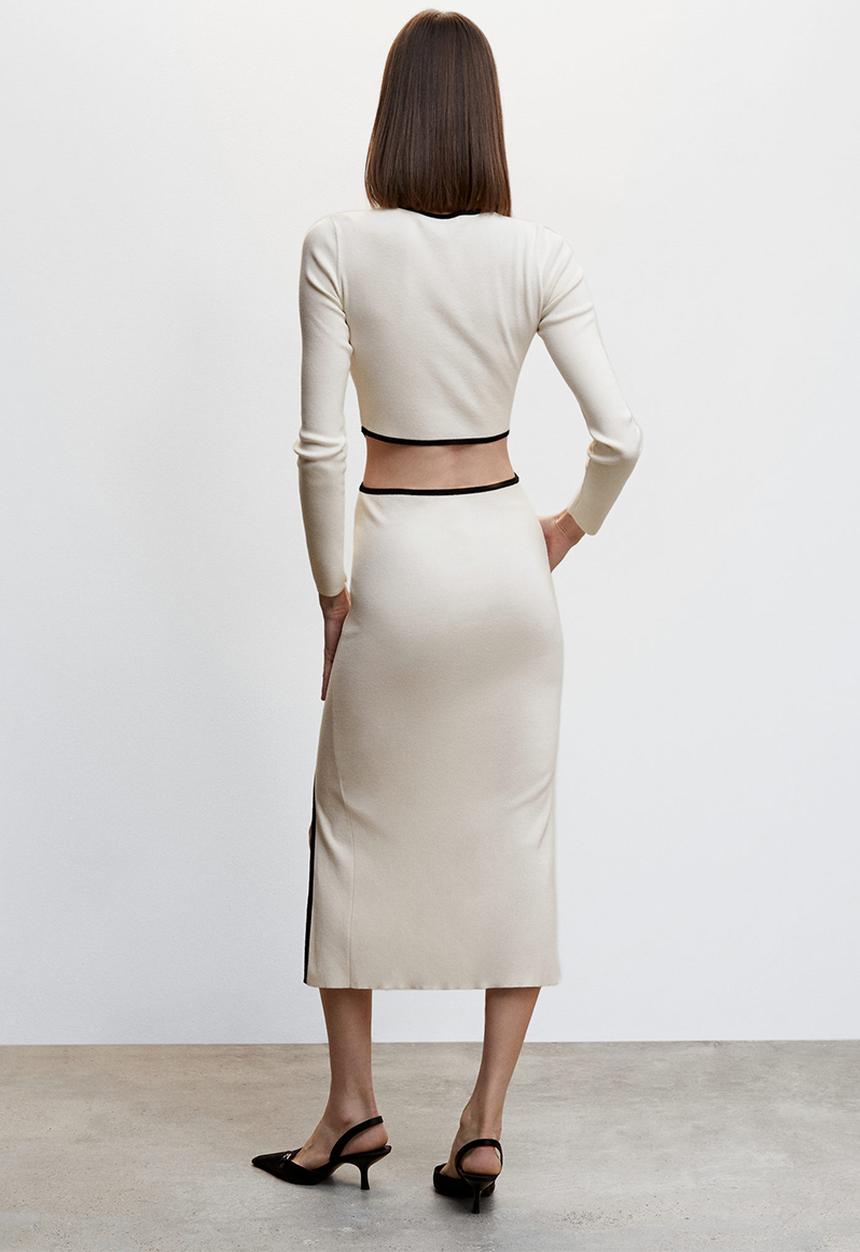 MANGO - Dress piping - beige