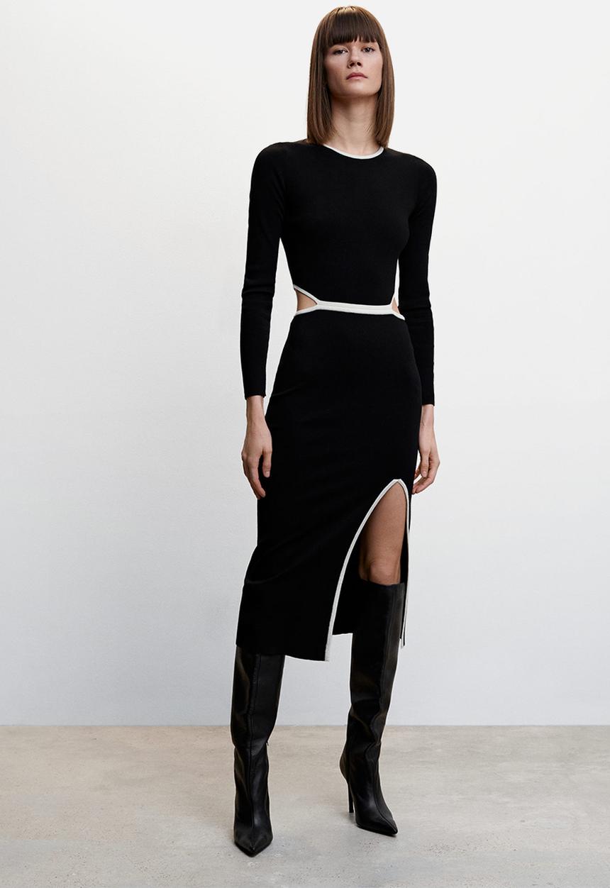 MANGO - Dress piping - black 