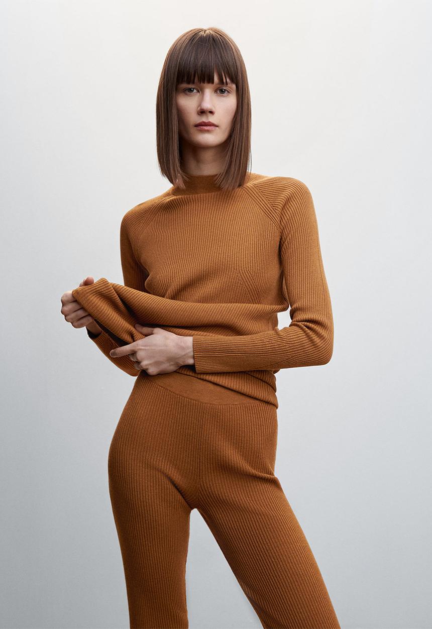 MANGO - Trousers layers - mid brown