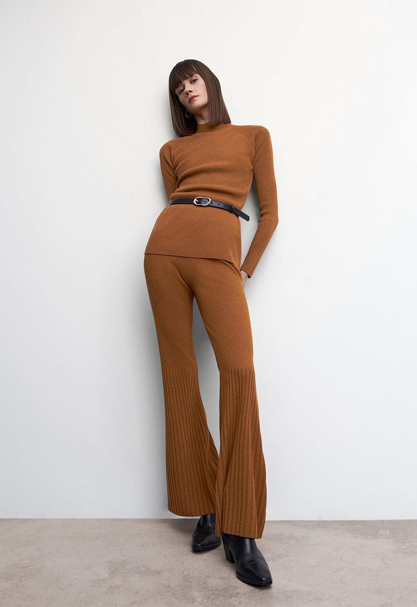 MANGO - Trousers layers - mid brown