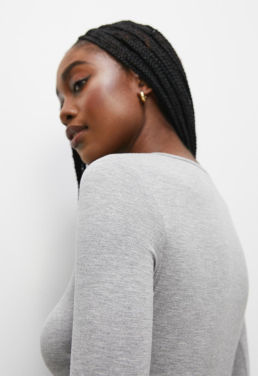 Blake - 2-Pack notch neck tee - light grey melange & fatigue