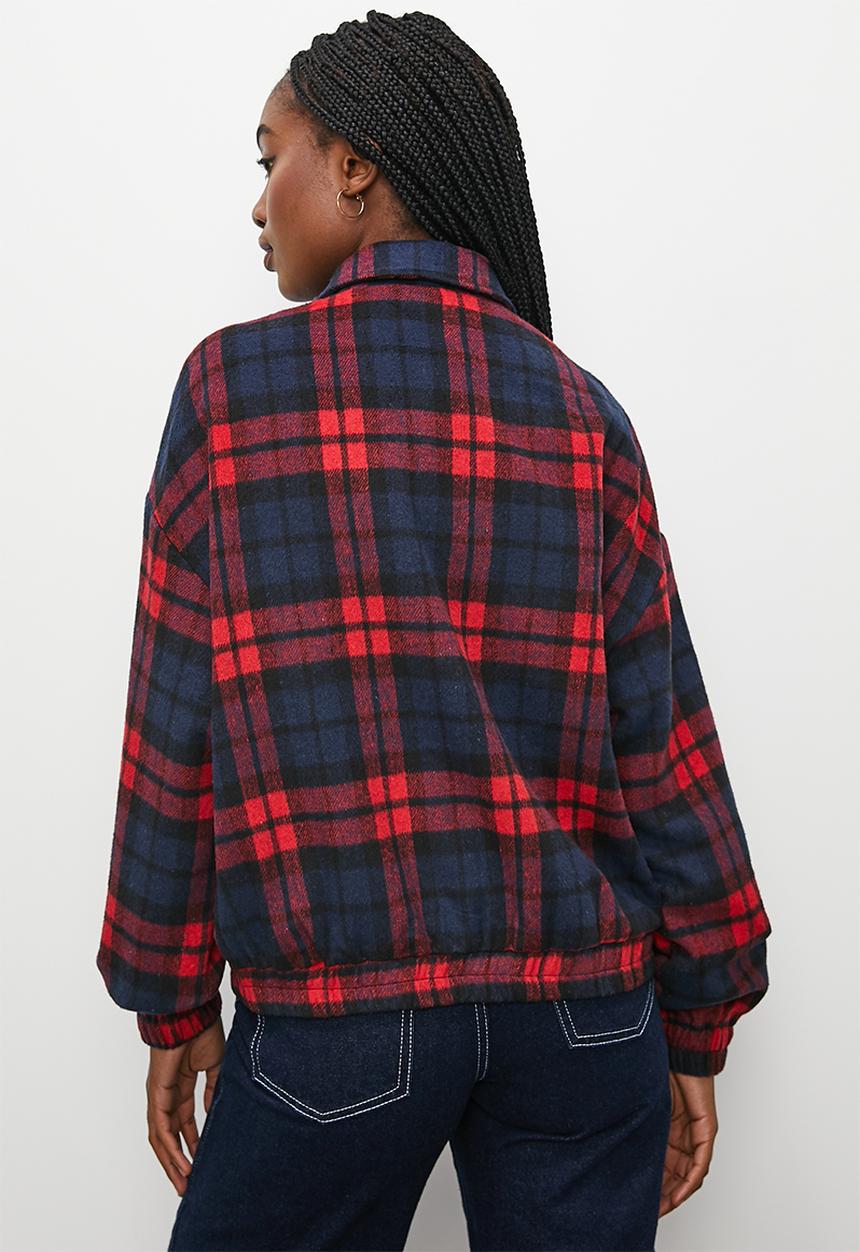 Blake - Check bomber - red & navy