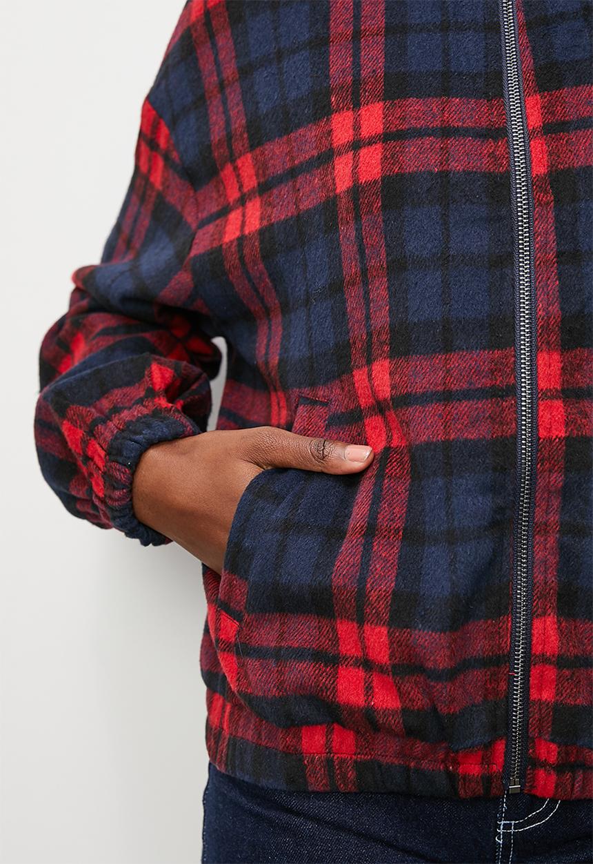 Blake - Check bomber - red & navy