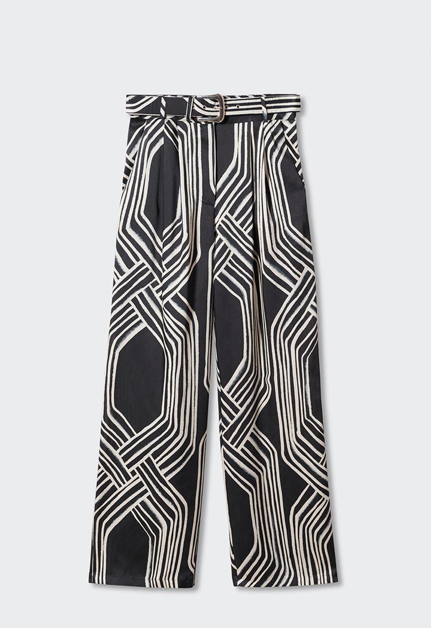 MANGO - Trousers diamond - black