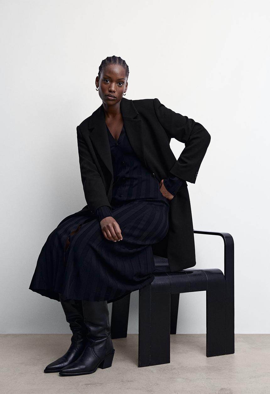 MANGO - Plus coat sugus - black