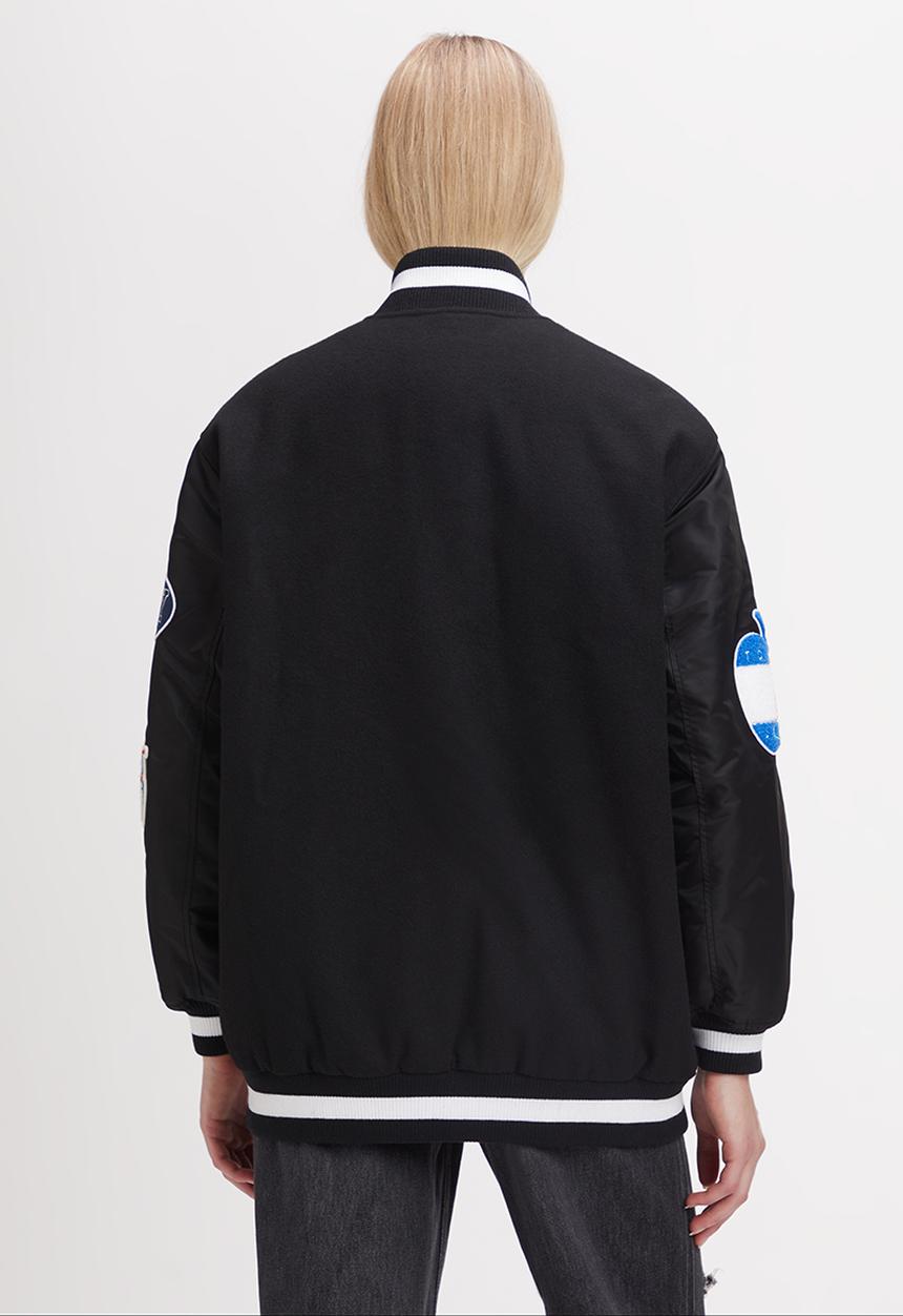 Tommy Hilfiger - Oversized letterman jacket - black