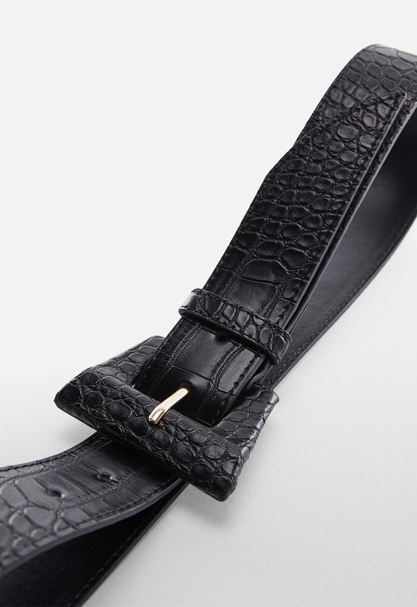 MANGO - Belt rosso - black